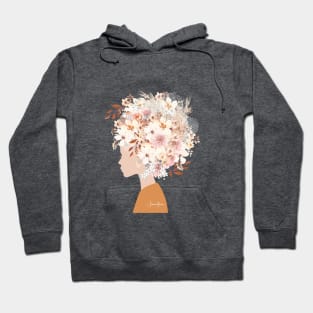 Woman in Fashion Flower Headdress Hoodie